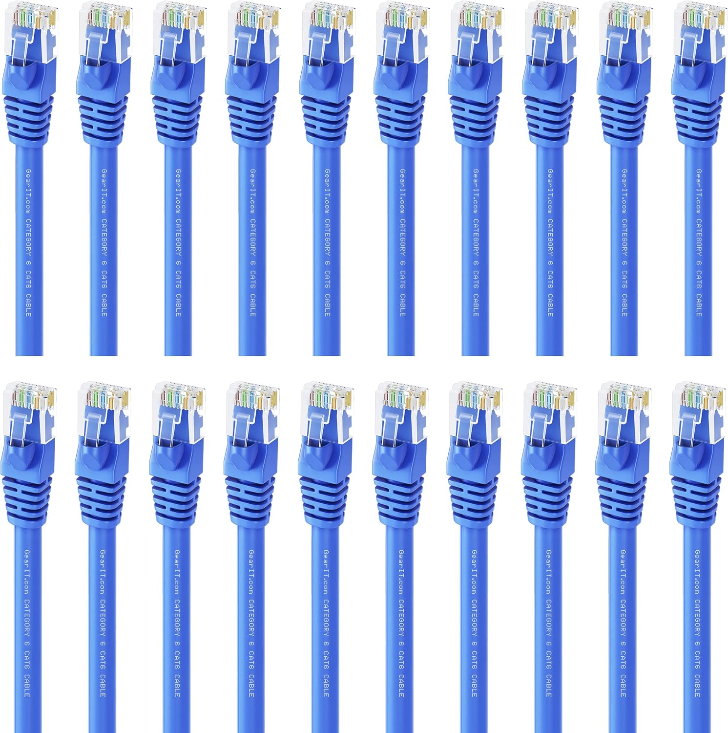 Cat6 Ethernet Cable 7 ft (20-Pack) Blue D57735