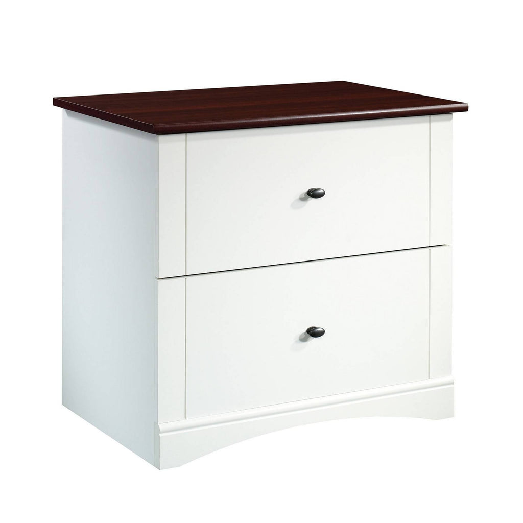 Soft White Engineered Wood Lateral Filing Cabinet A64455