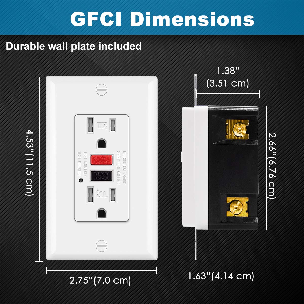 (10 Pack) 15 Amp Tamper-Resistant GFCI Receptacle Outlet with LED Indicator D69996