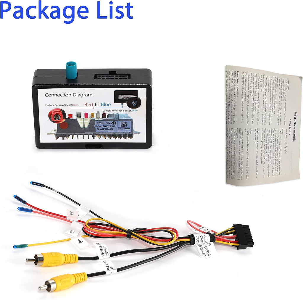 Retention Adapter for Jeep Wrangler/Dodge Ram 2018 2019 2020 Retain OEM Factory Backup Reverse Camera to New Aftermarket Car Stereo Display/Navigation Radio Harness Interface Y65232