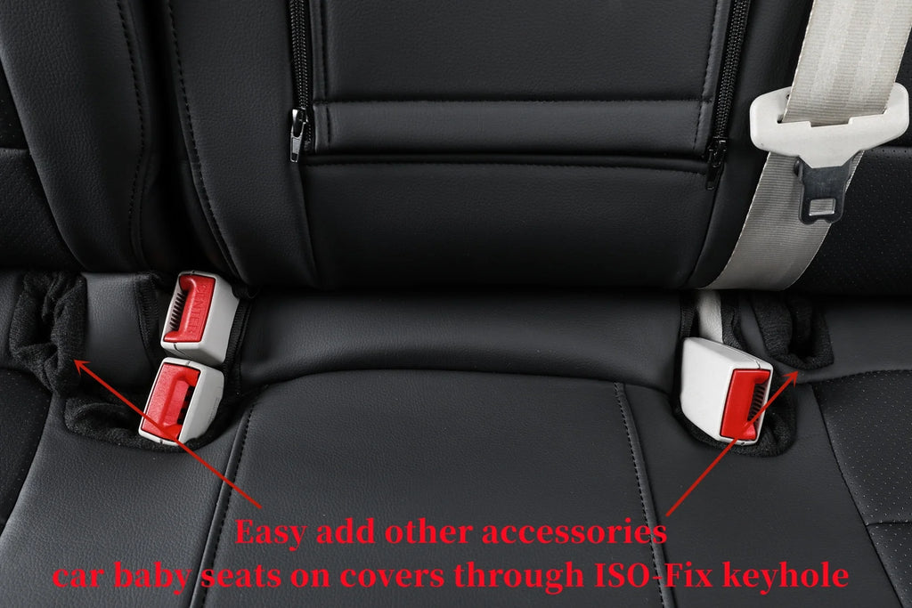 Black Leatherette Car Seat Covers Full Set K833