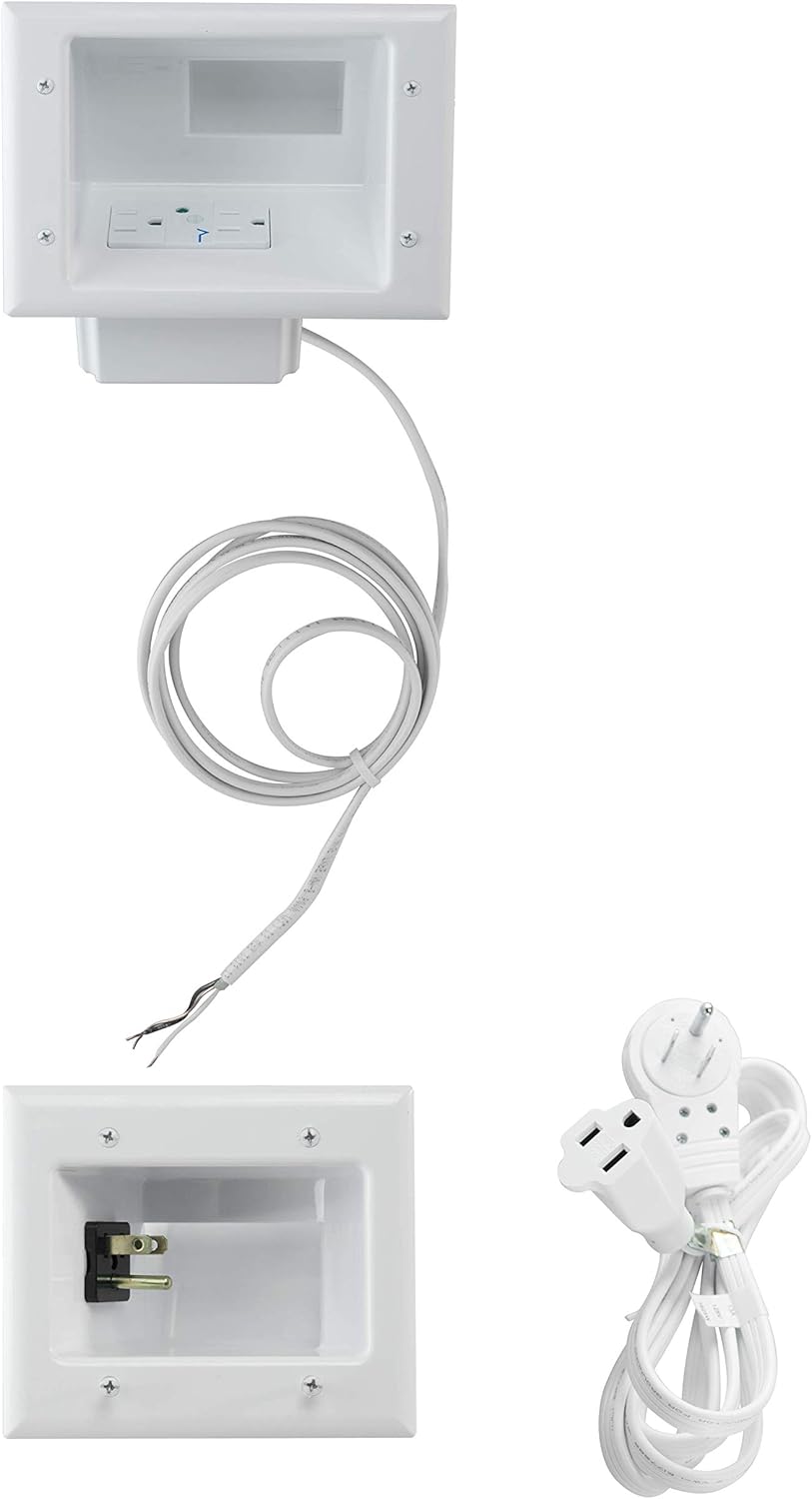 Flat Screen TV Cable Concealer Kit with Power Solution F875834