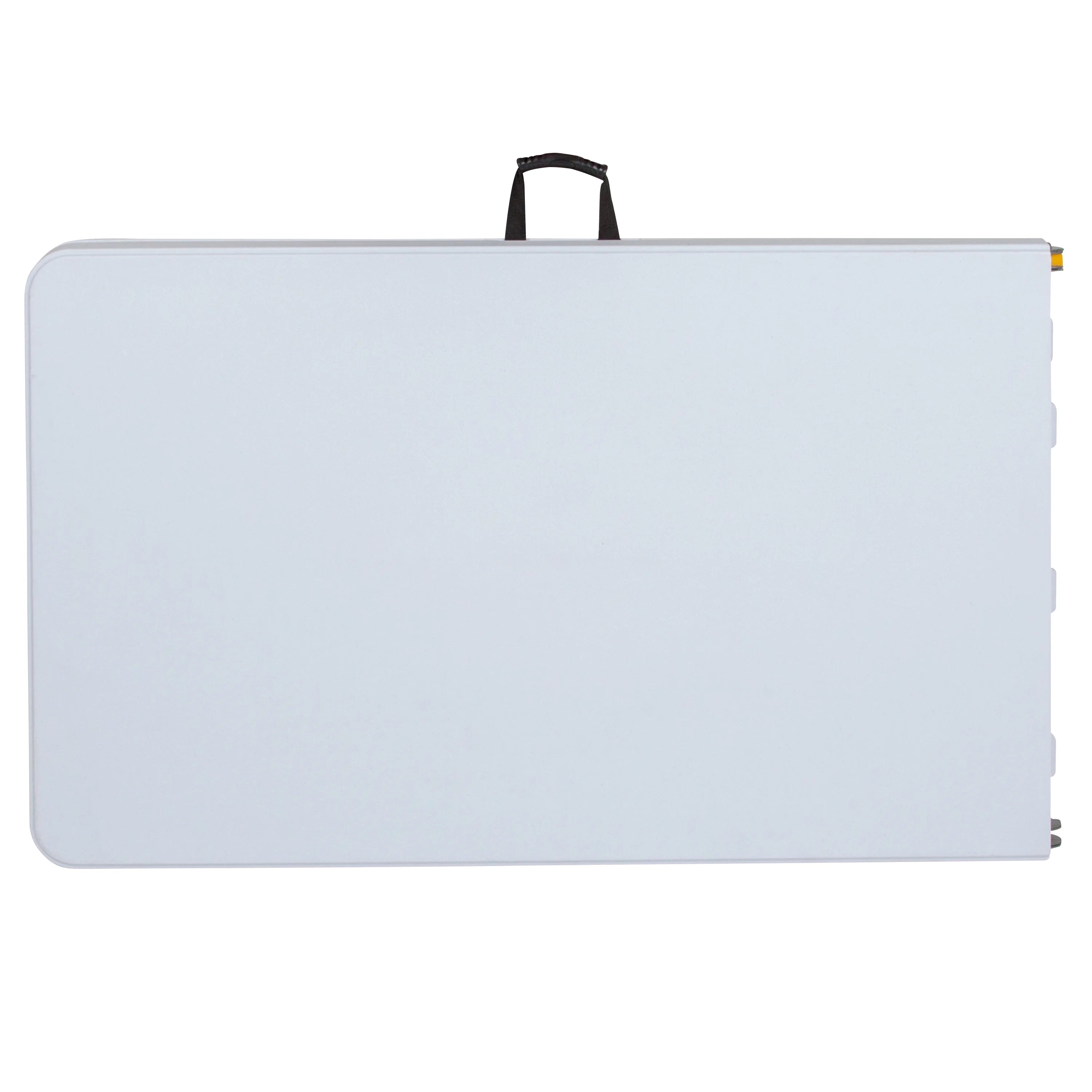 8-Foot Height Adjustable Granite White Plastic Folding Table with Carrying Handle F106149
