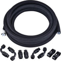 6AN PTFE Stainless Steel Braided Fuel Hose 10FT (5/16Inch ID) Pack of 2 L1377