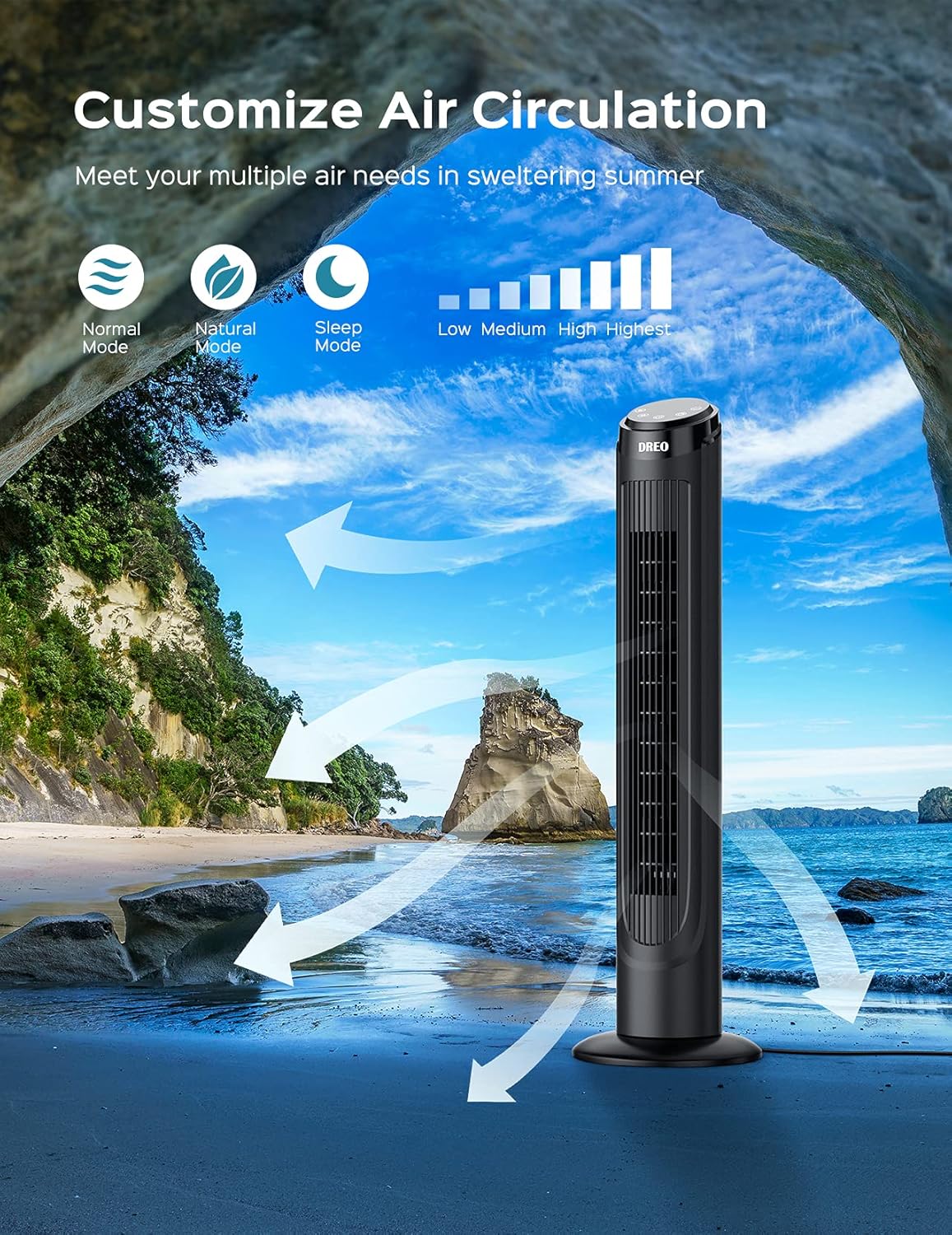 40" Oscillating Tower Fan with Remote, 12 Modes, 12H Timer, LED Display, Pack of 2 S238667
