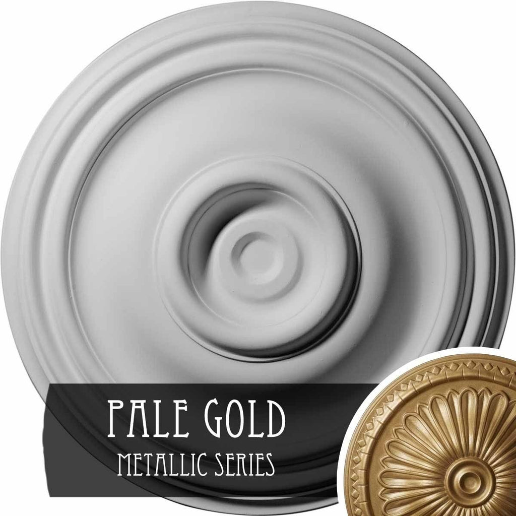 Traditional Ceiling Medallion, Hand-Painted Pale Gold U211