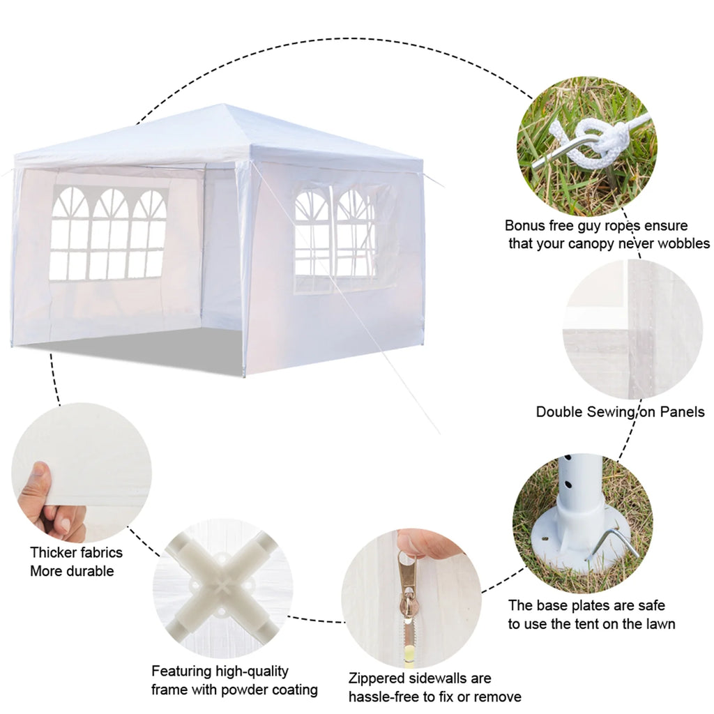 White Three Sides Waterproof Tent with Spiral Tubes Y658