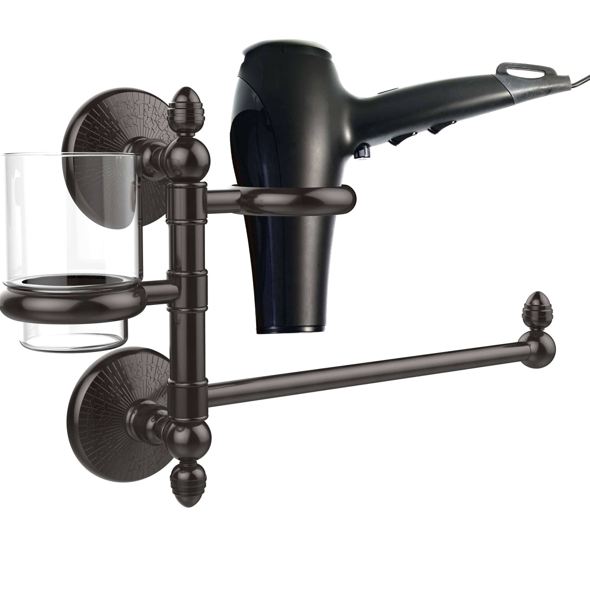 Oil Rubbed Bronze Hair Dryer Holder and Organizer K93367