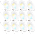 12 Pack 5/6 Inch LED Recessed Lighting, Smooth Trim, Dimmable, 2700K Soft White, 13W, 965 LM V654