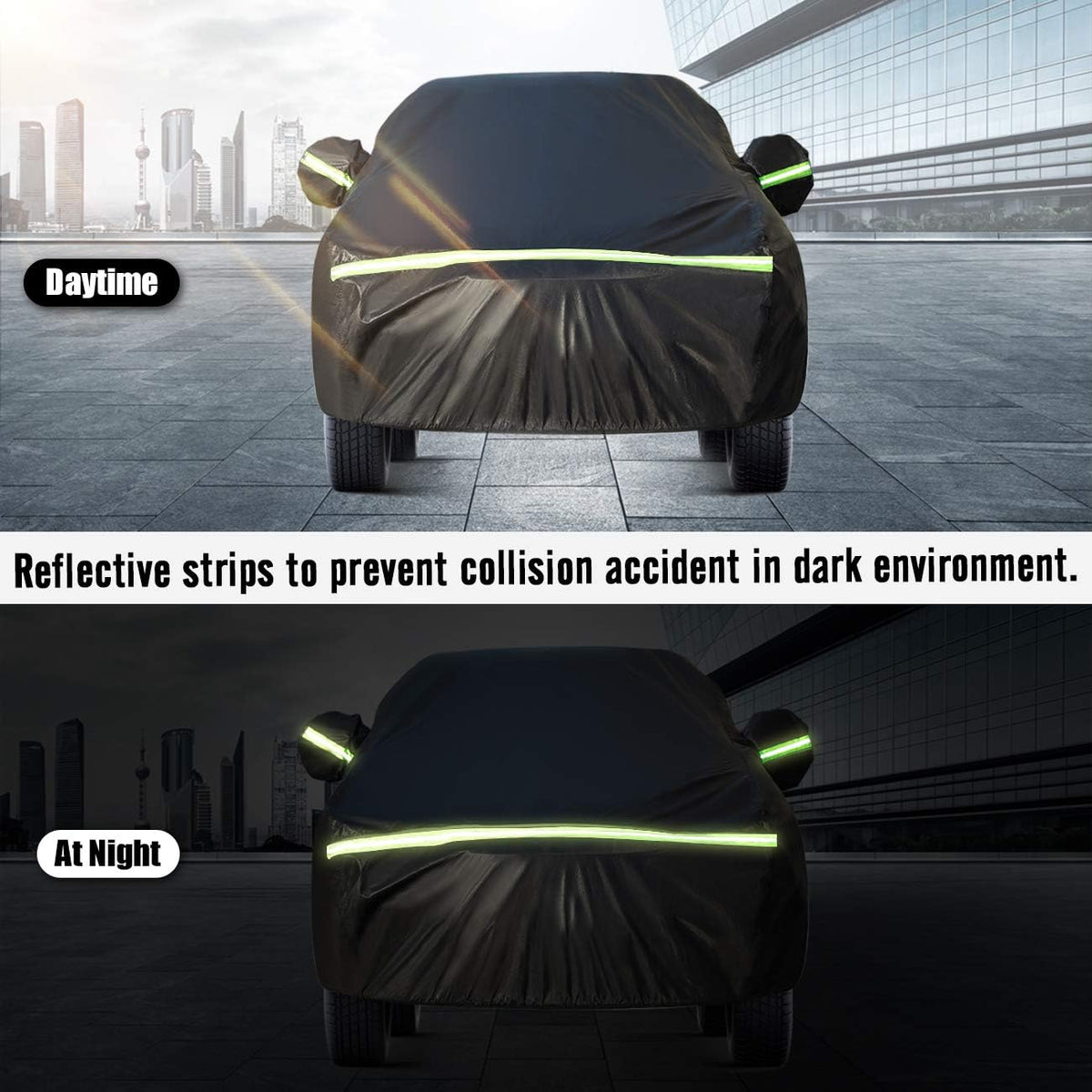 SUV Car Cover 5 Layer Waterproof Windproof Scratch Resistant Pack of 2 P16535
