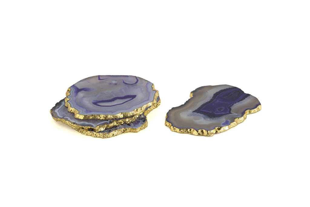 Set of 4 Agate Coasters B929