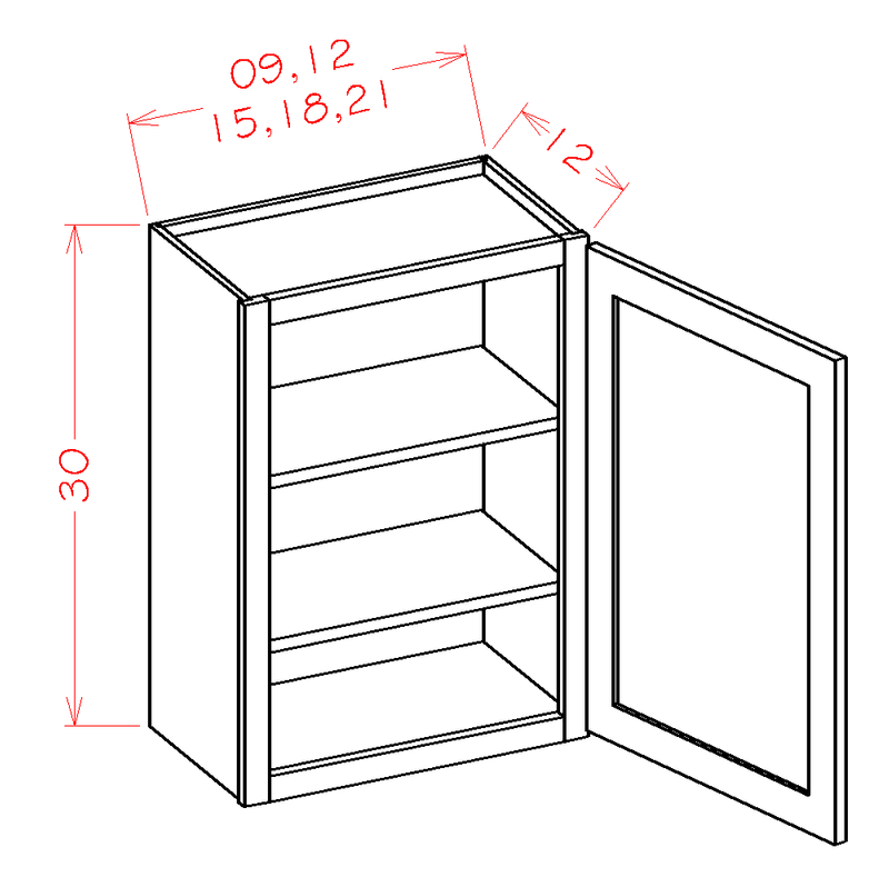 1 Door 2 Shelves Wall Cabinet High-Density Fiberboard J503