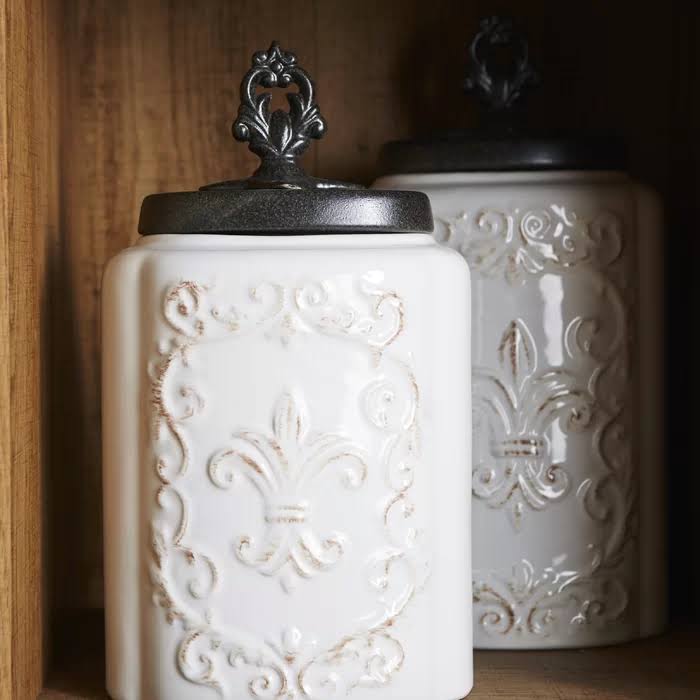 3-Piece White Canister Set U537
