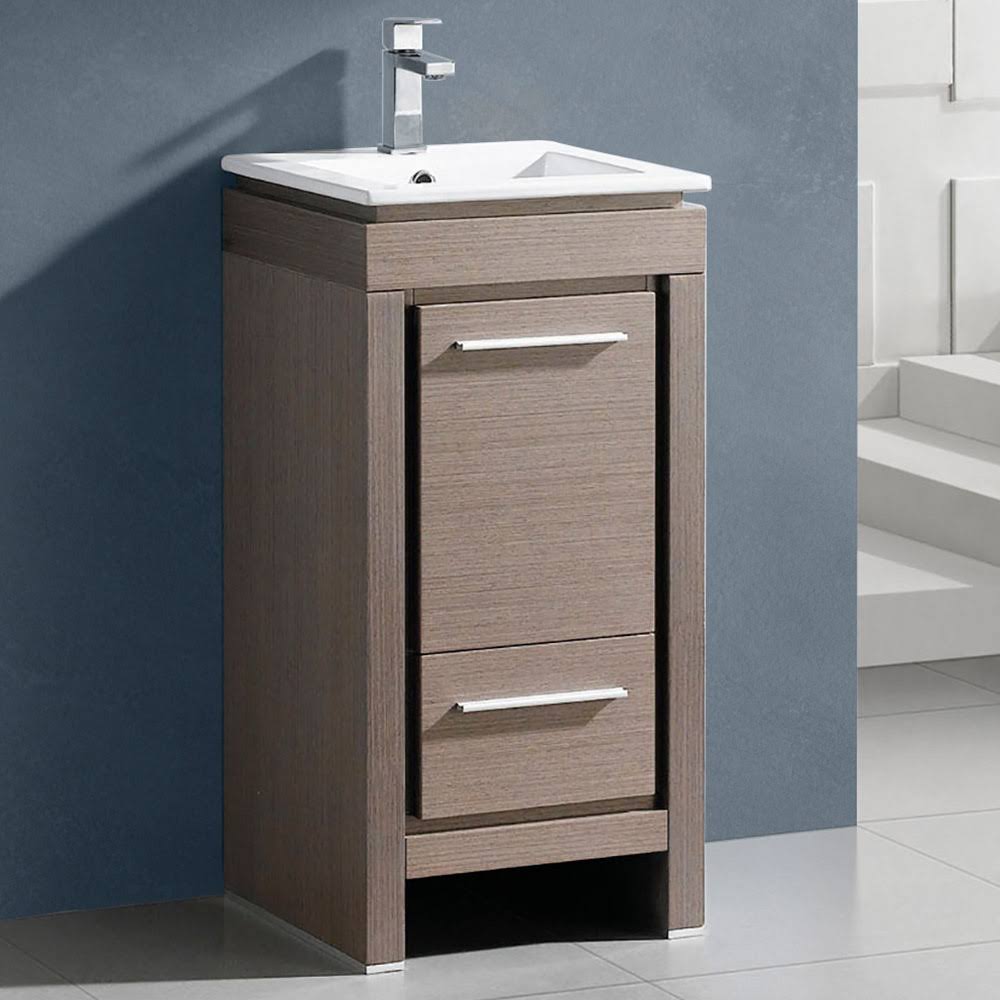 Gray Oak Bathroom Cabinet with Sink C4582