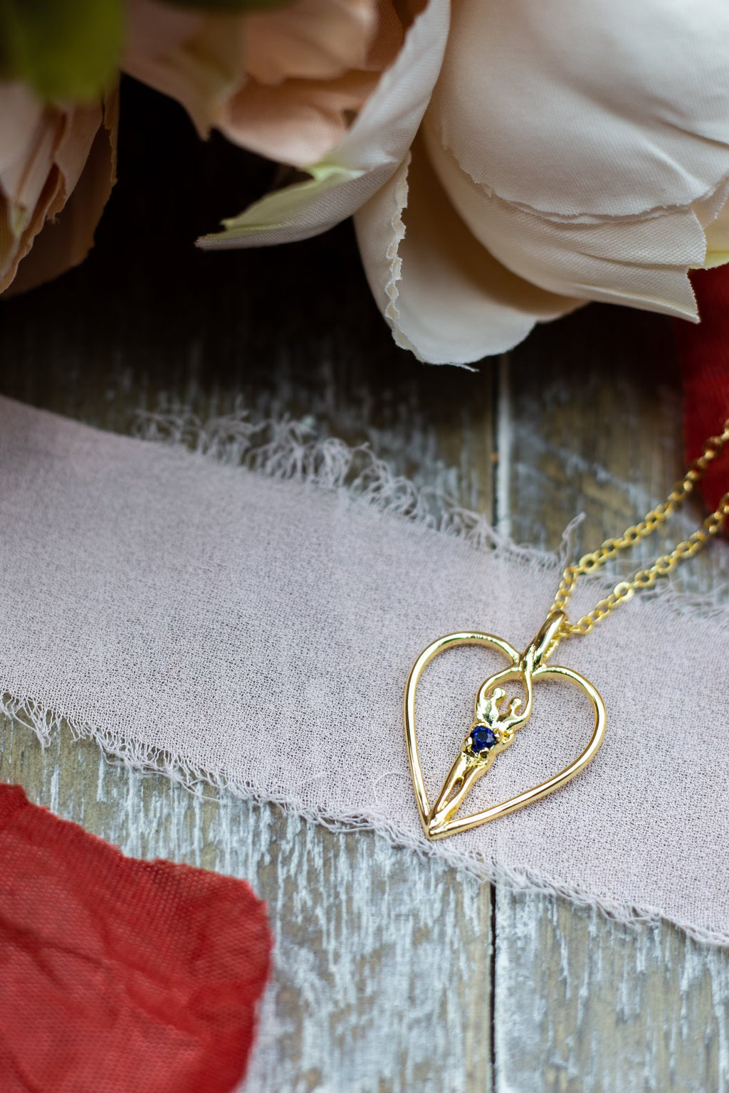 Sapphire Heart Necklace C4250