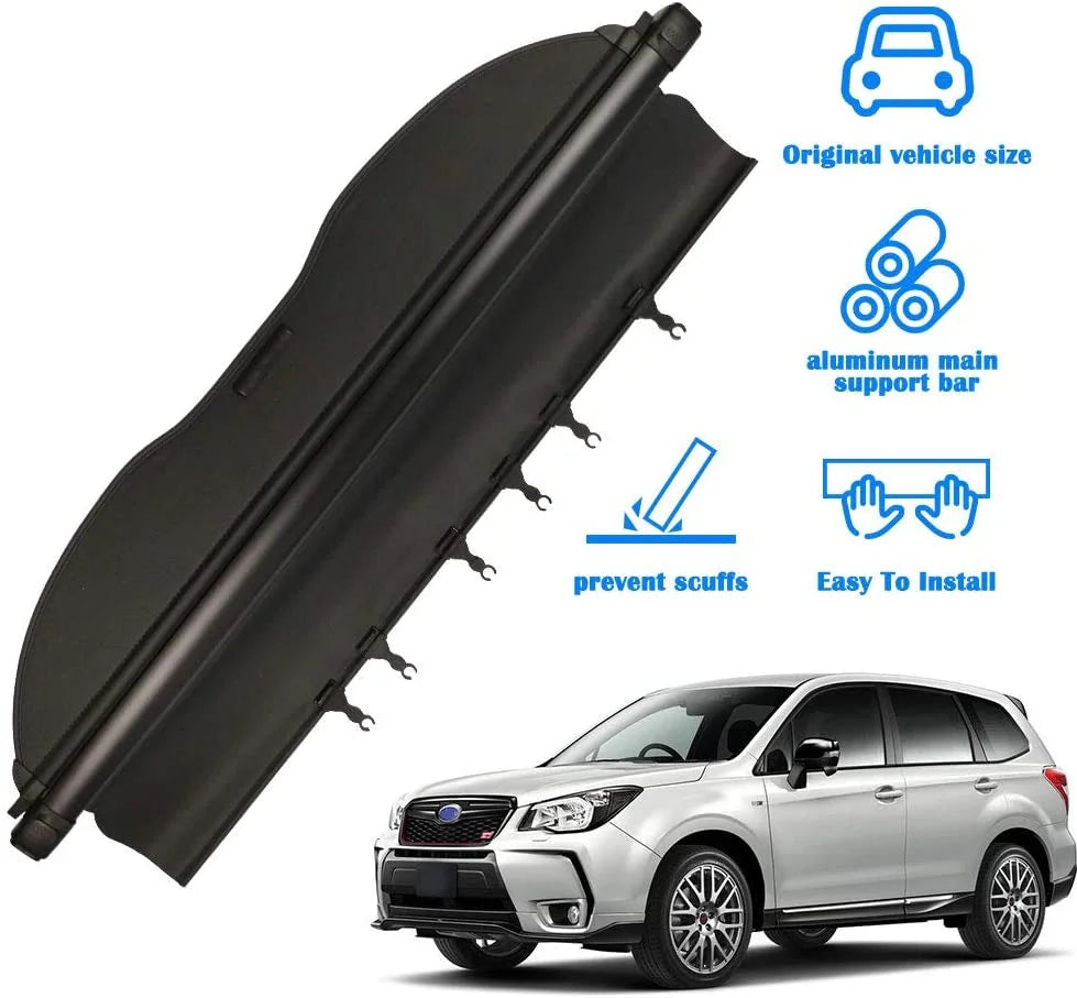 Retractable Cargo Cover for Subaru Forester SUV, Black Rear Trunk Privacy Shade O316