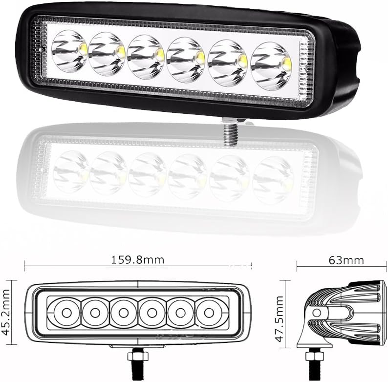 10 Pieces 6 inch 18W LED Work Light Bar Y837