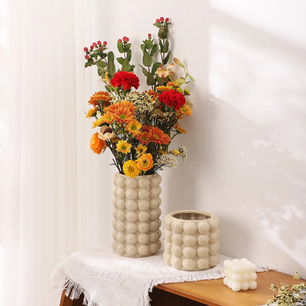White Ceramic Vases, Set of 2 Y445687