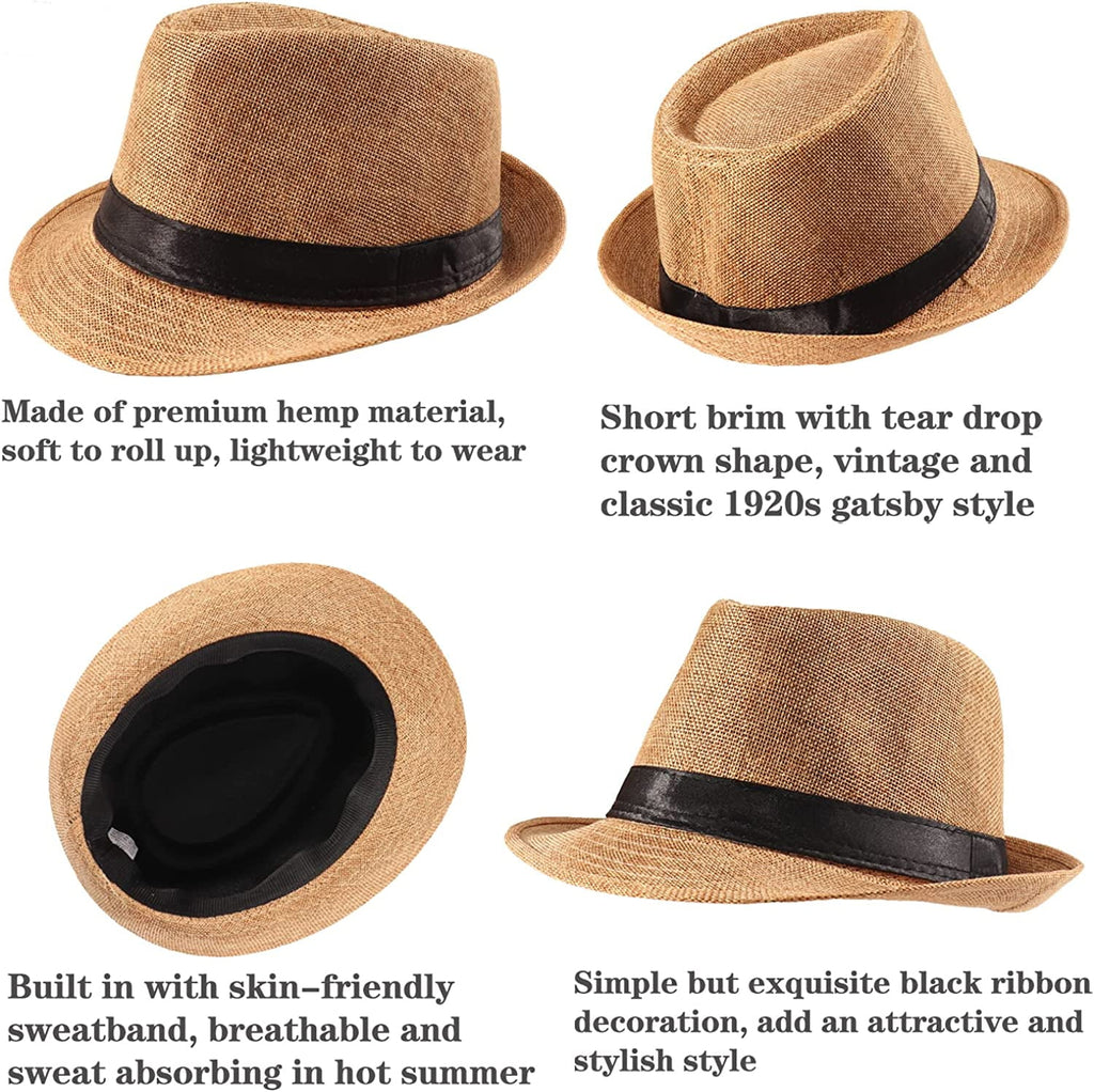 5 Pack Multicolor Short Brim Sun Hat Panama Cap O629