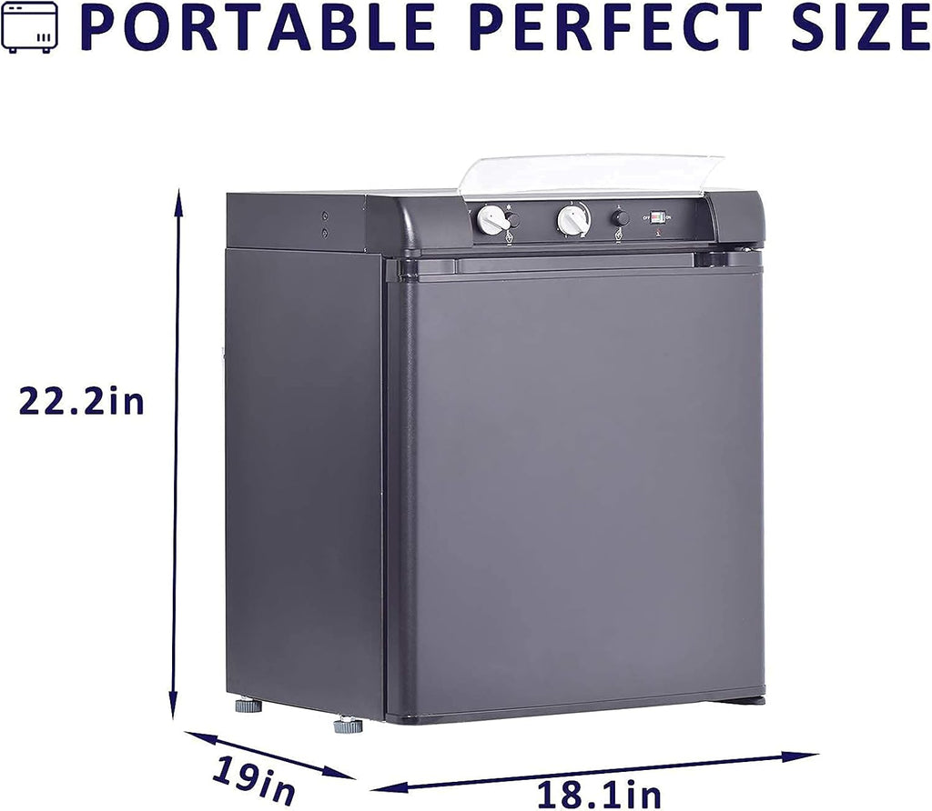 Black Propane Refrigerator 3 Way 1.4 Cu.Ft E58721