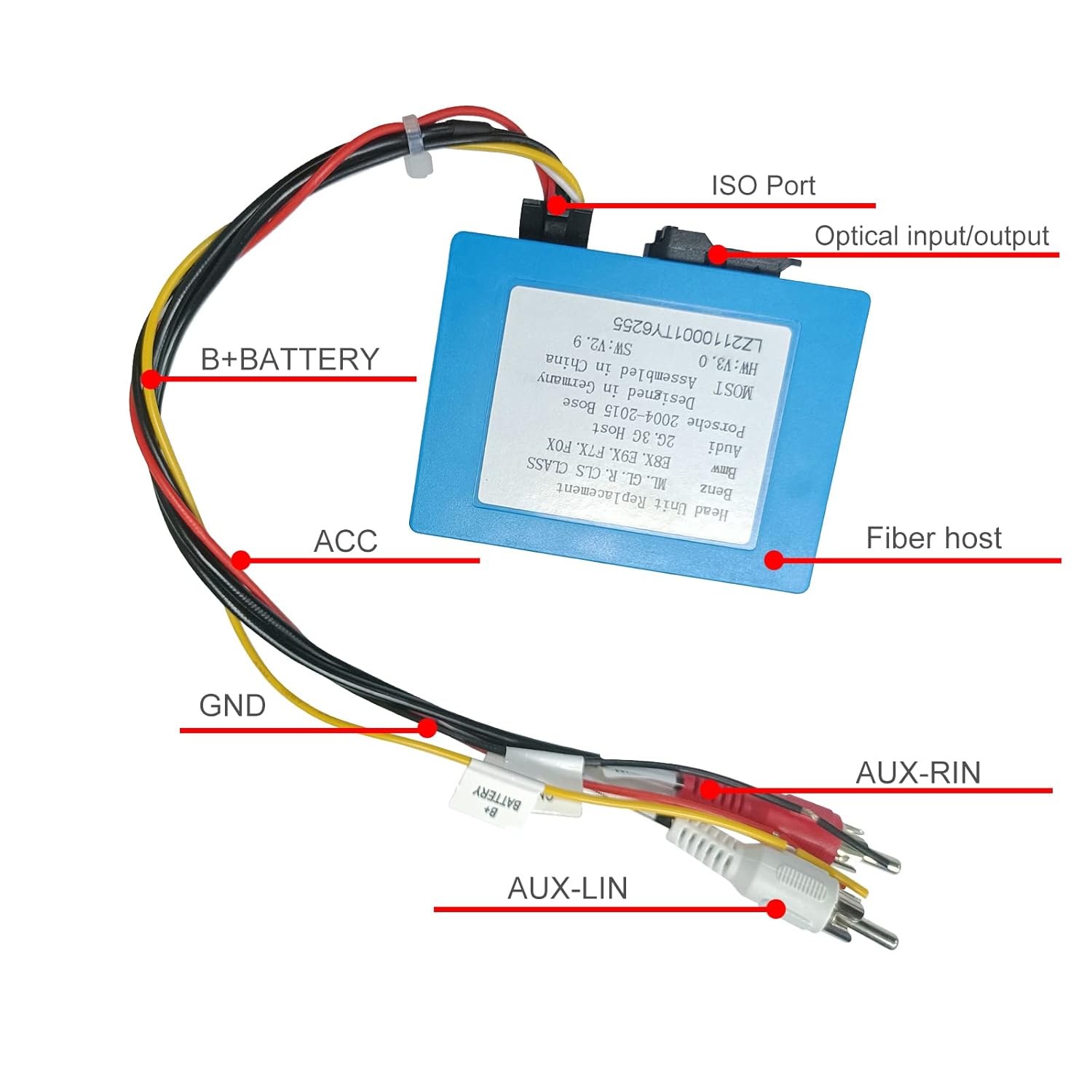 Optical Fiber Decoder Box for Car Stereo Radio L134265