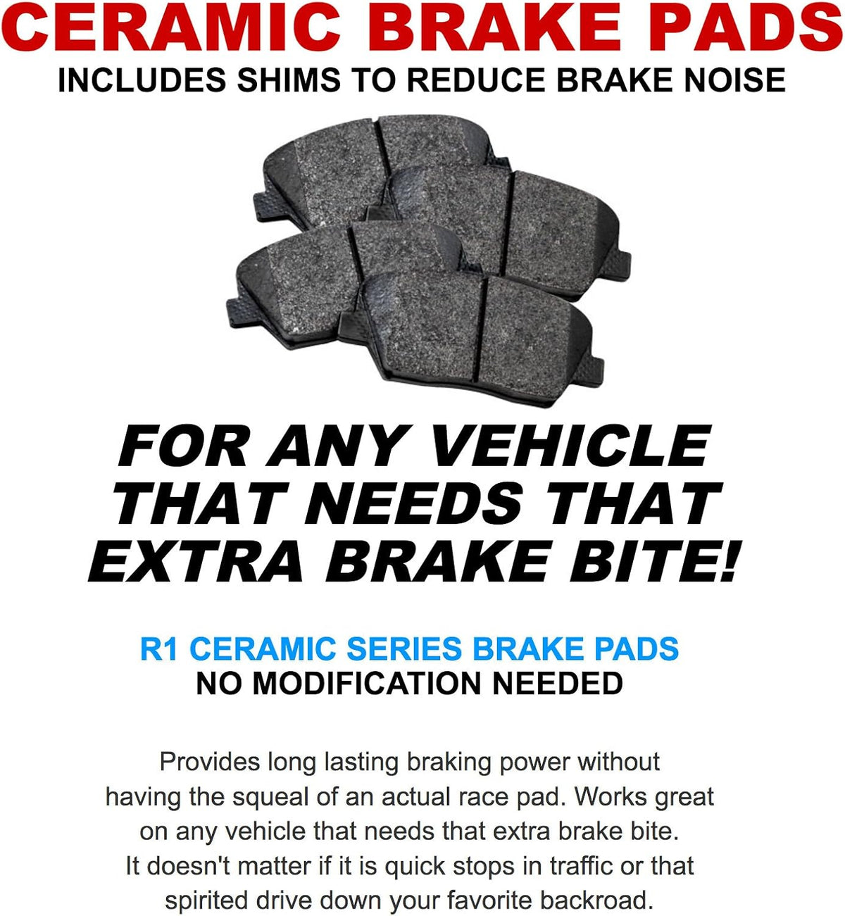 R1 Concepts eLine Replacement Brake Rotors Kit & Semi-Met Brake Pads I9987