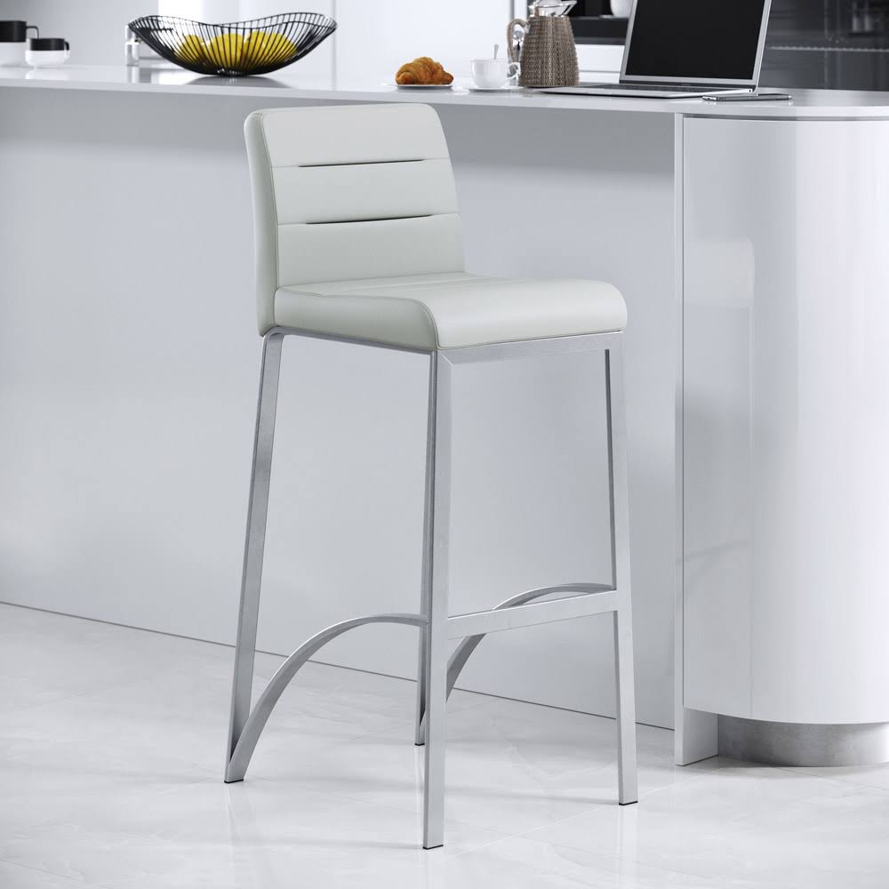 Grey Bar Stool with Metal Base N685737