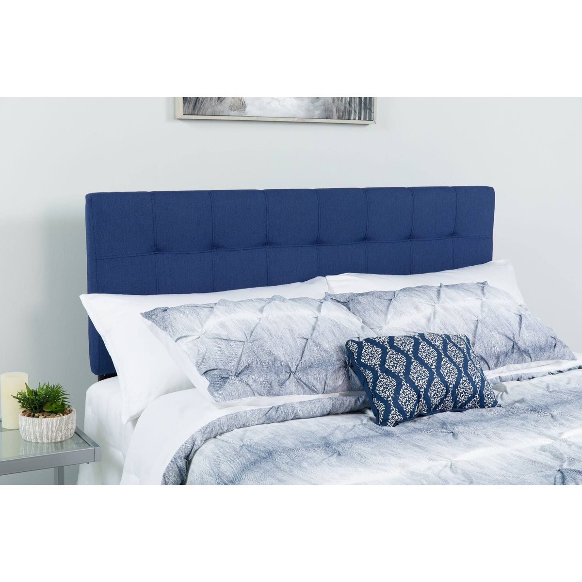 Navy Full Fabric Panel Headboard T70837