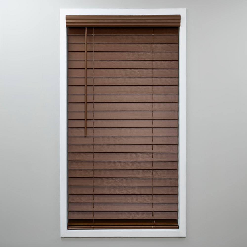 Cordless Faux Wood Blind Dark Oak O543