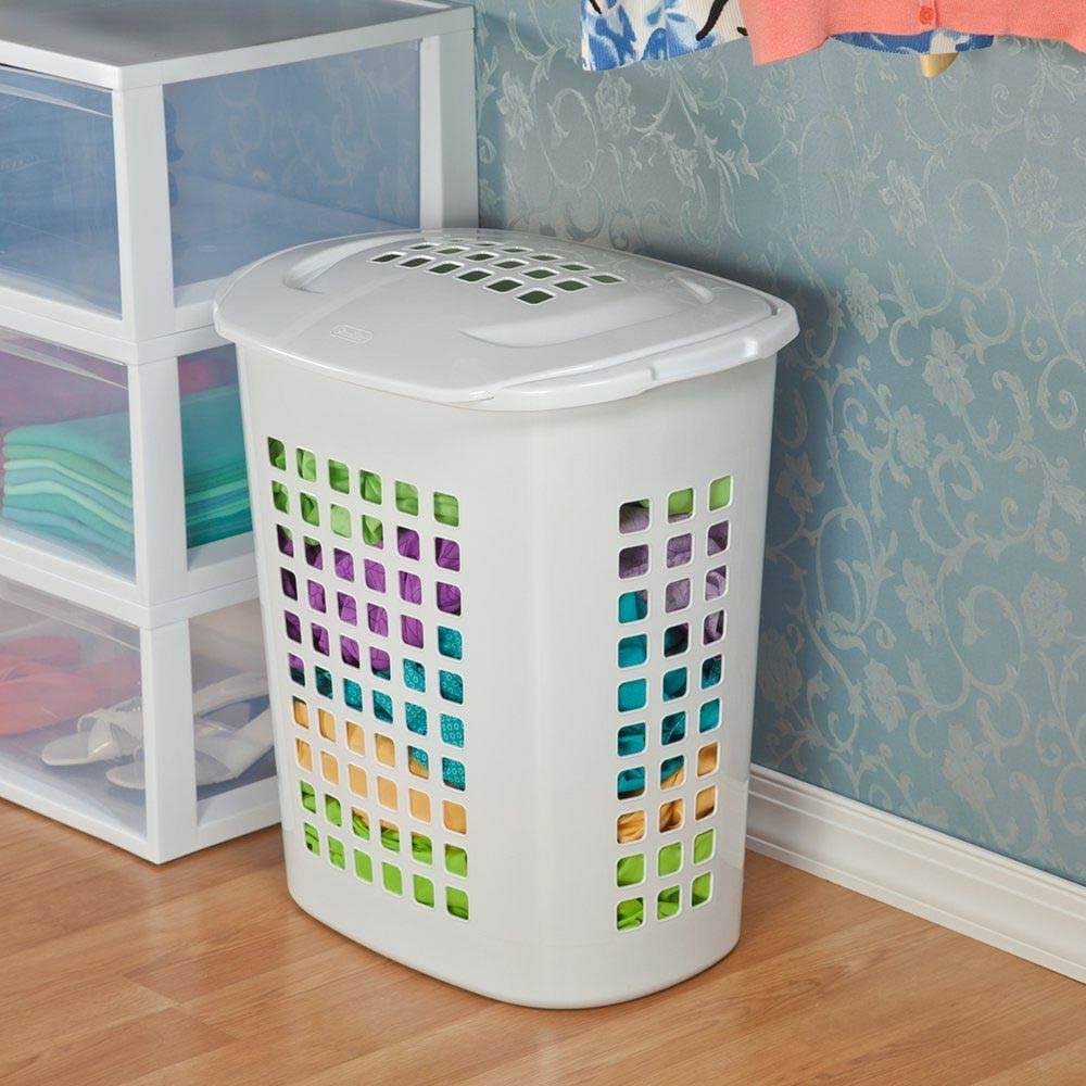 White 81 Liter Laundry Basket Hamper (6 Pack) S28974
