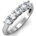 0.75 Carat 18K White Diamond 5 Stone Wedding Band Ring E962538
