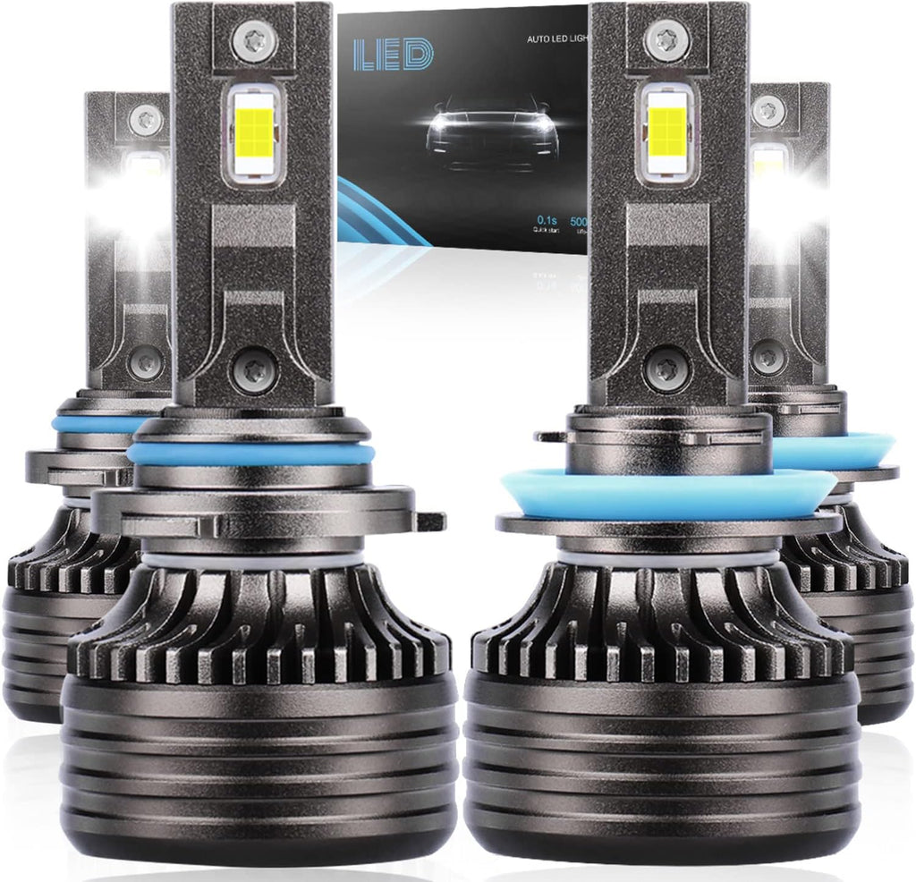 9005 High Beam + 9006 Low Beam LED Headlight Bulbs, 6000K Cool White, Pack of 4 K316