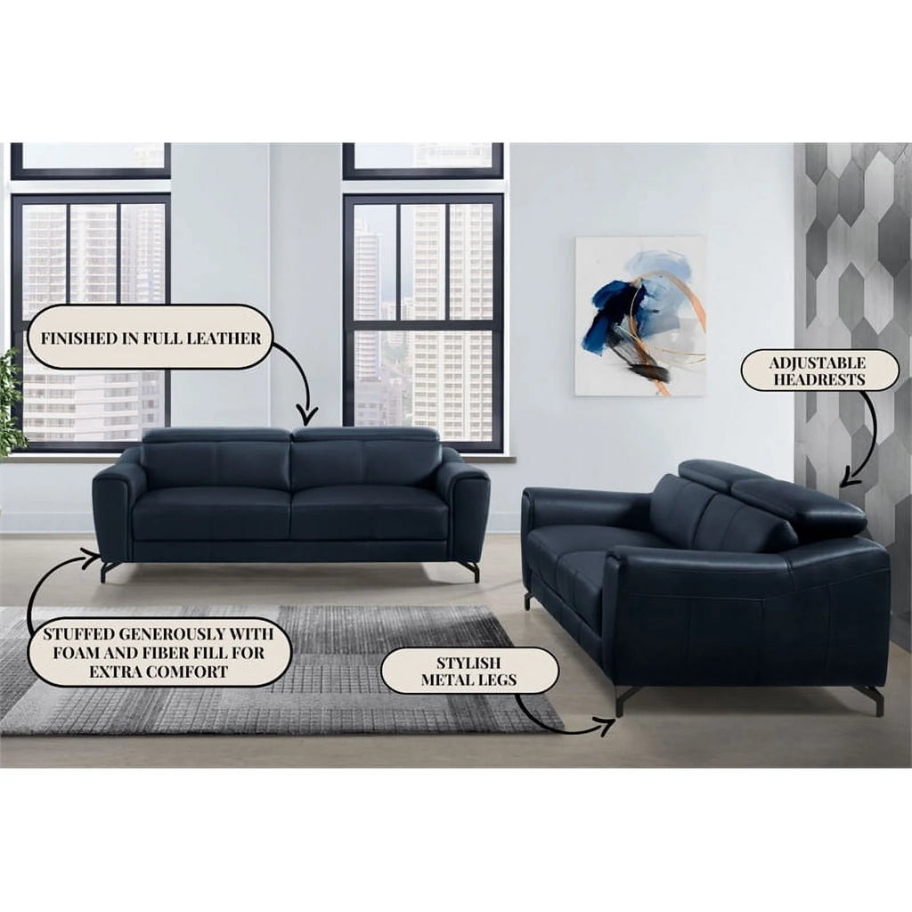 100% Top Grain Leather Loveseat W299360