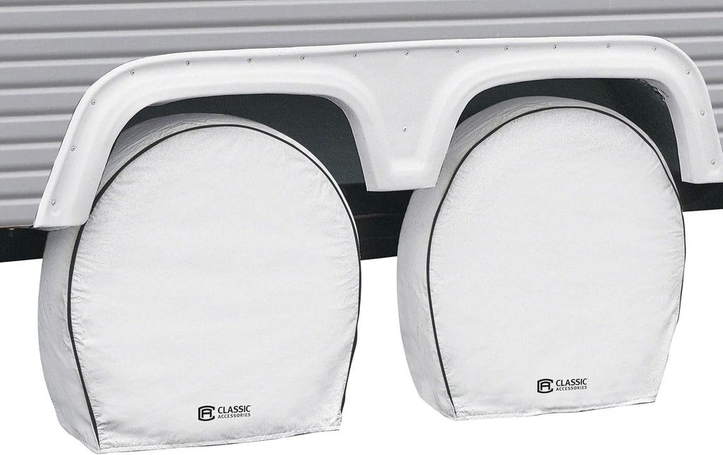 White RV & Trailer Wheel Cover, 4-Pack, For 18" - 21" diameter tires Q553