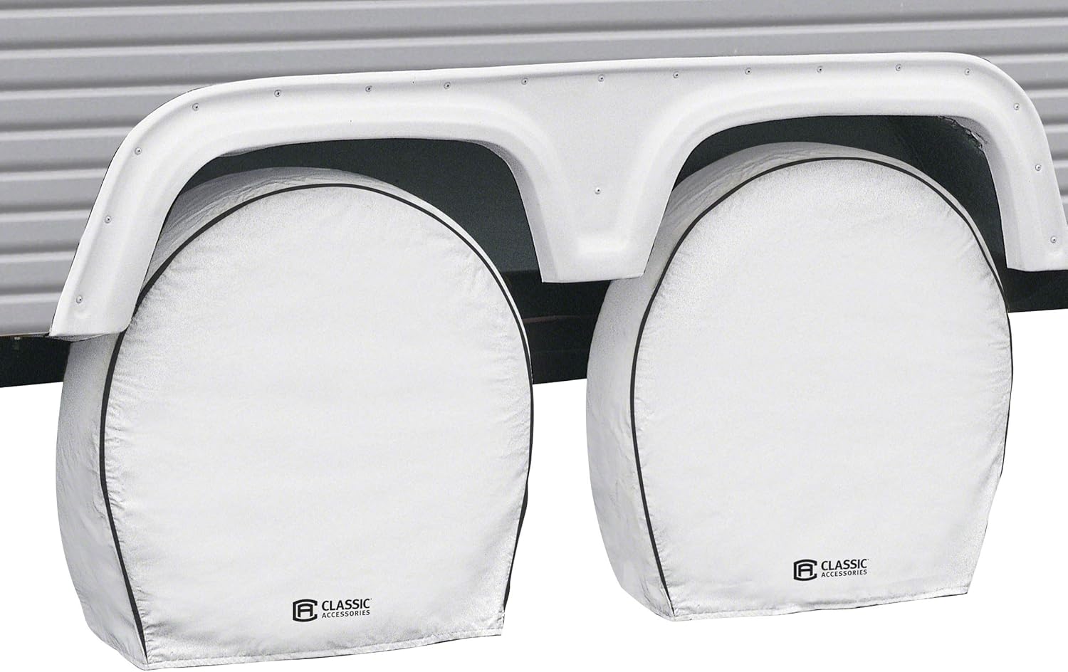 White RV & Trailer Wheel Cover, 4-Pack, For 18" - 21" diameter tires Q553