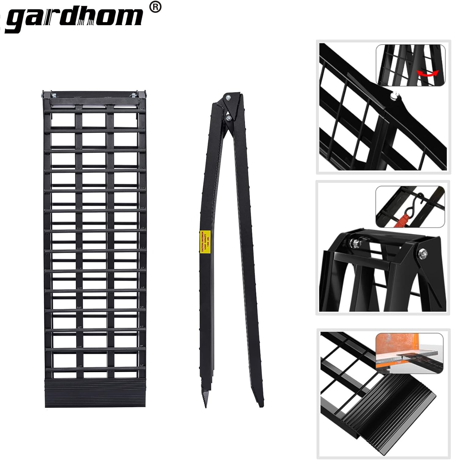 94*17.7" 1500 lbs Capacity Aluminum Folding Loading Ramps H301171