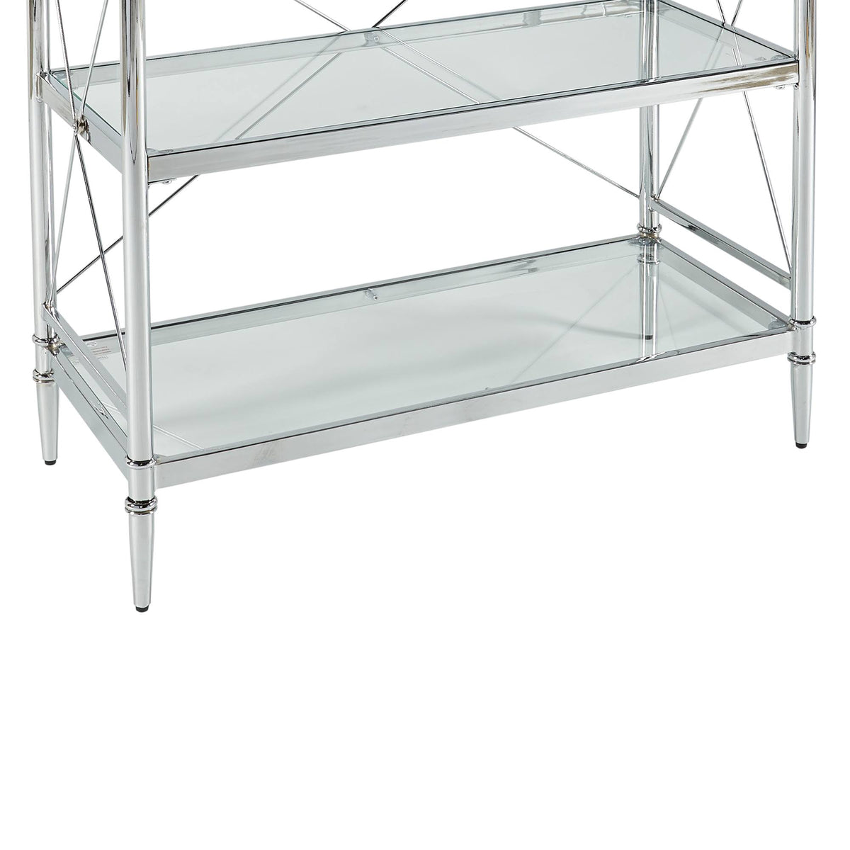 Chrome and Glass Floor Console H530