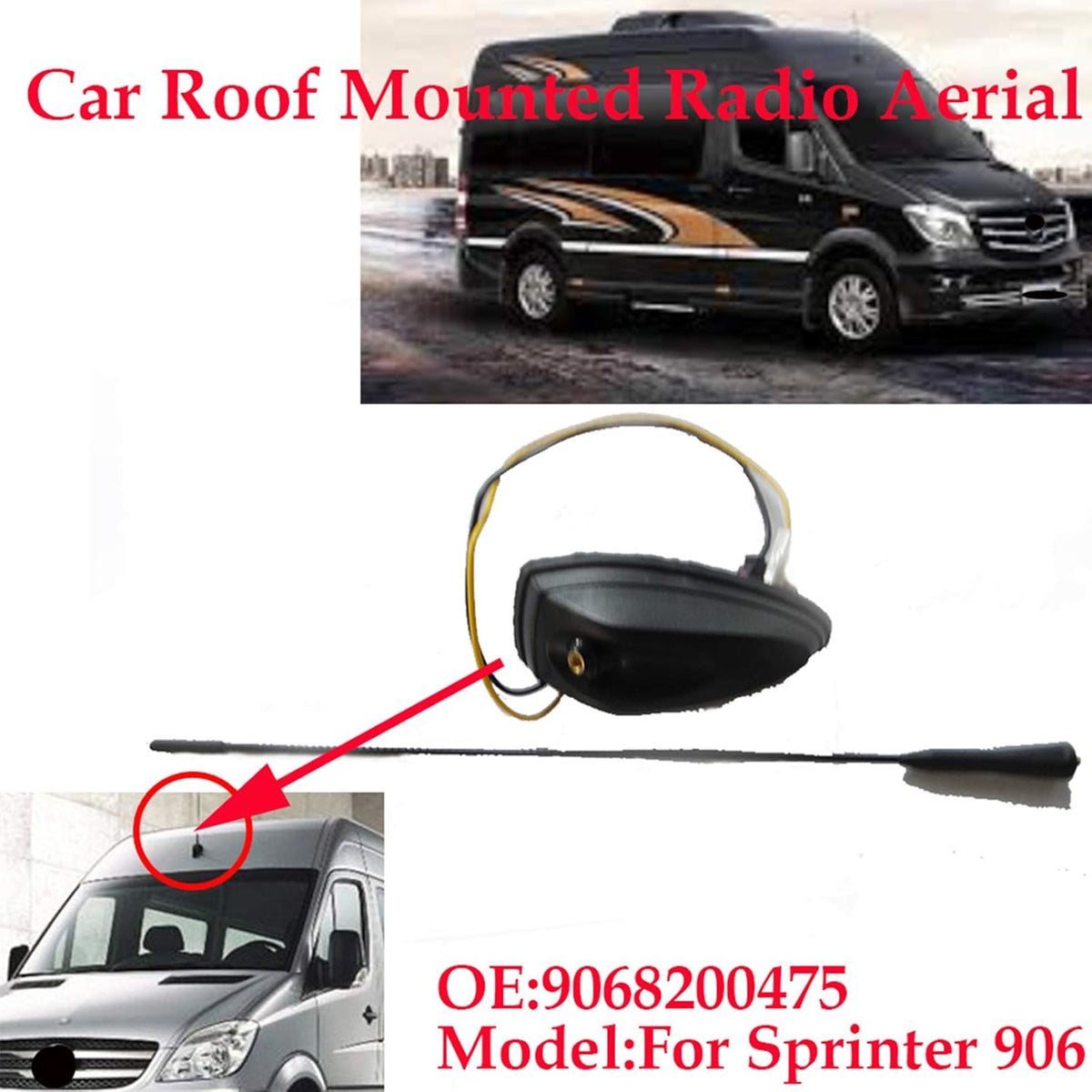 Car Roof Auto Antenna Mount Aerial Mast Replacement K727048