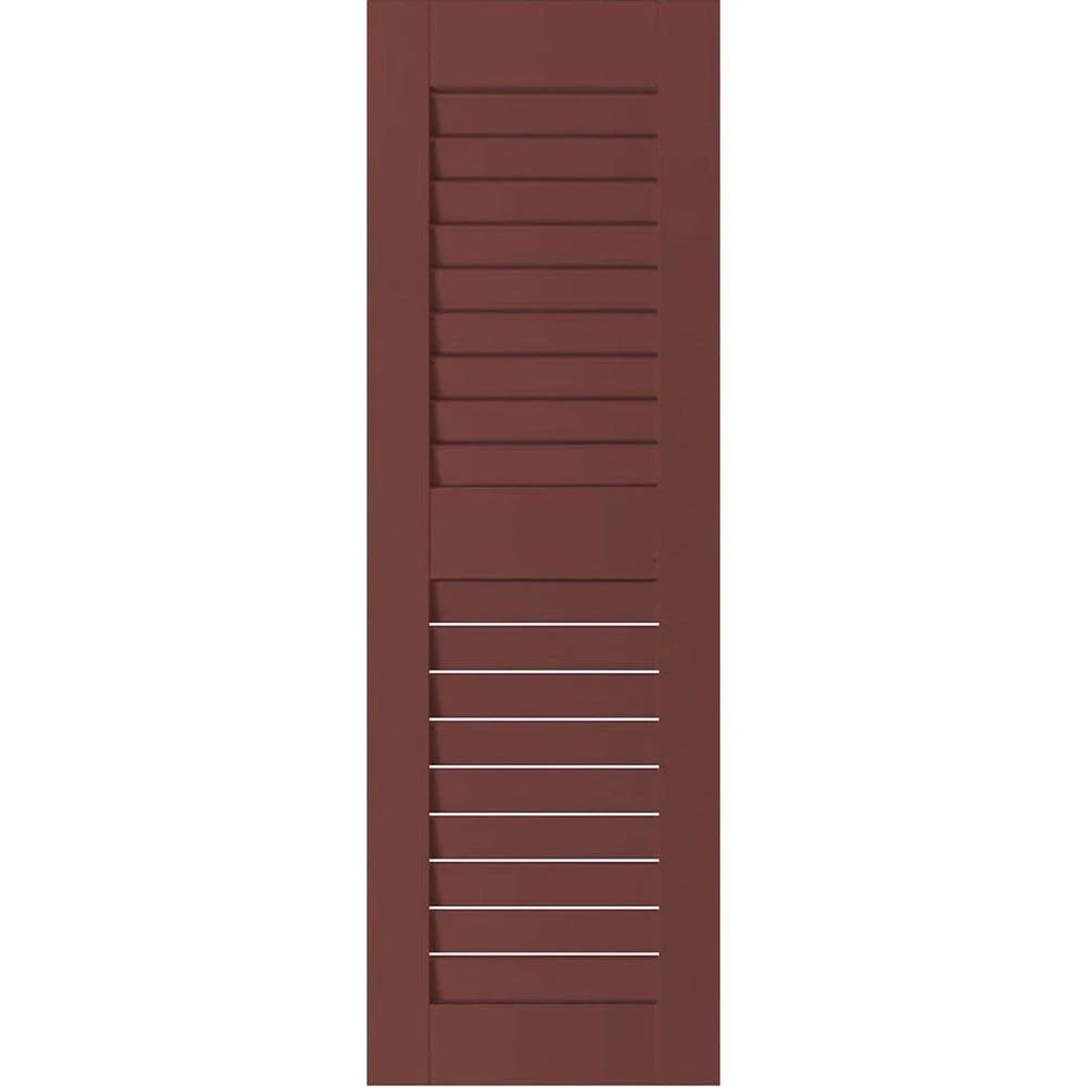 18 in. x 31 in. Exterior Real Wood Pine Louvered Shutters Pair E4525