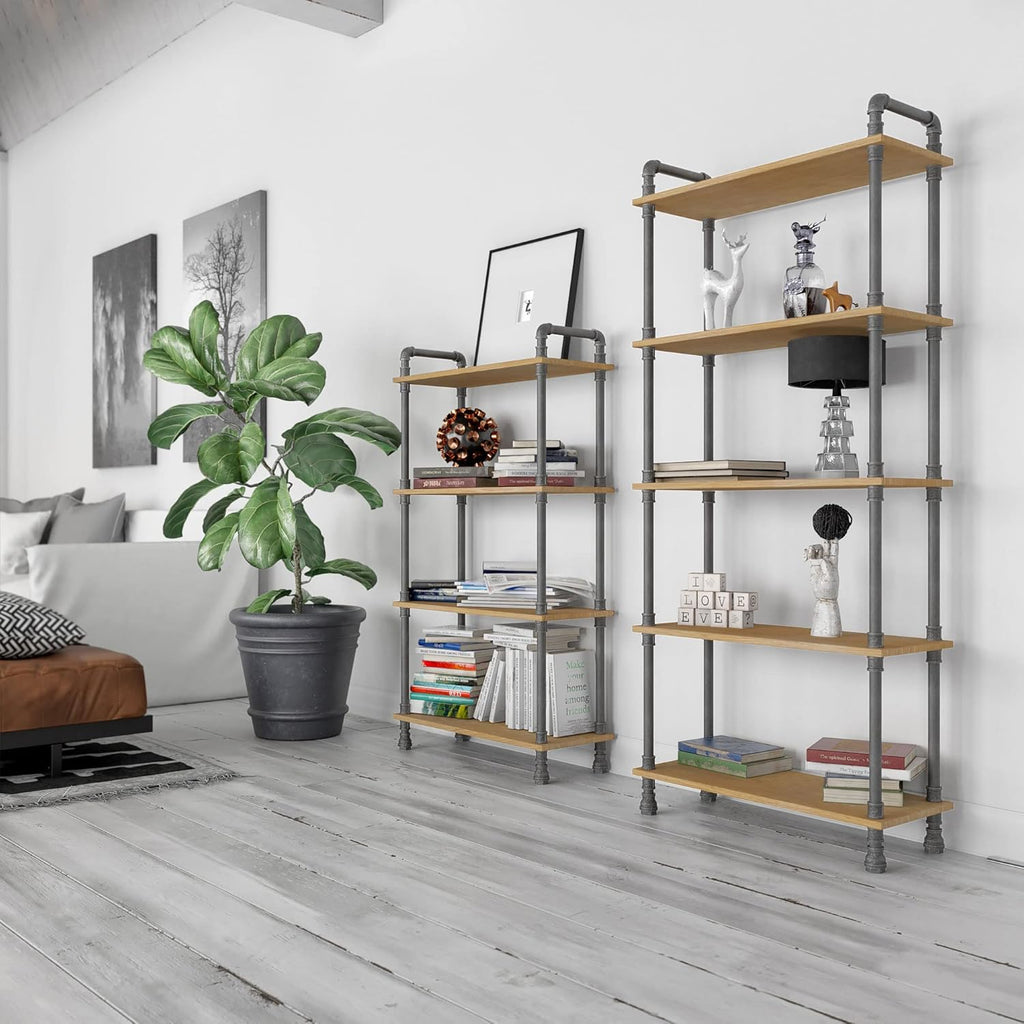 Natural 4-Tier Solid Pine Open Wood Bookcase D83359