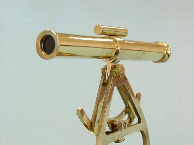 Solid Brass Alidade Compass 14 in. Telescopes Decorative Accent Y7628