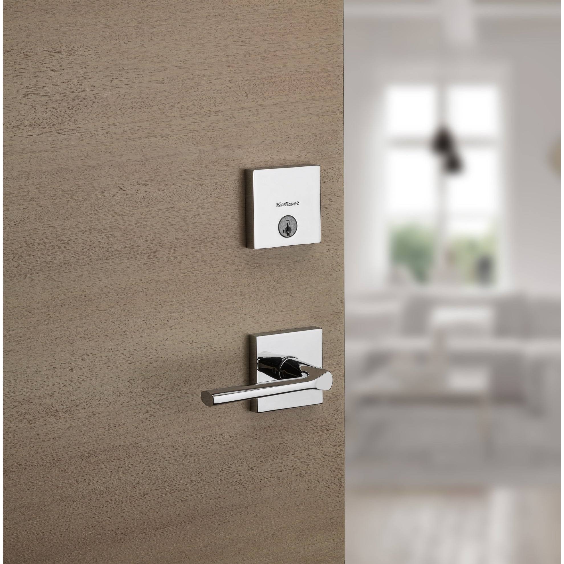 Satin Nickel Keyed Entry Door Lever Q7414