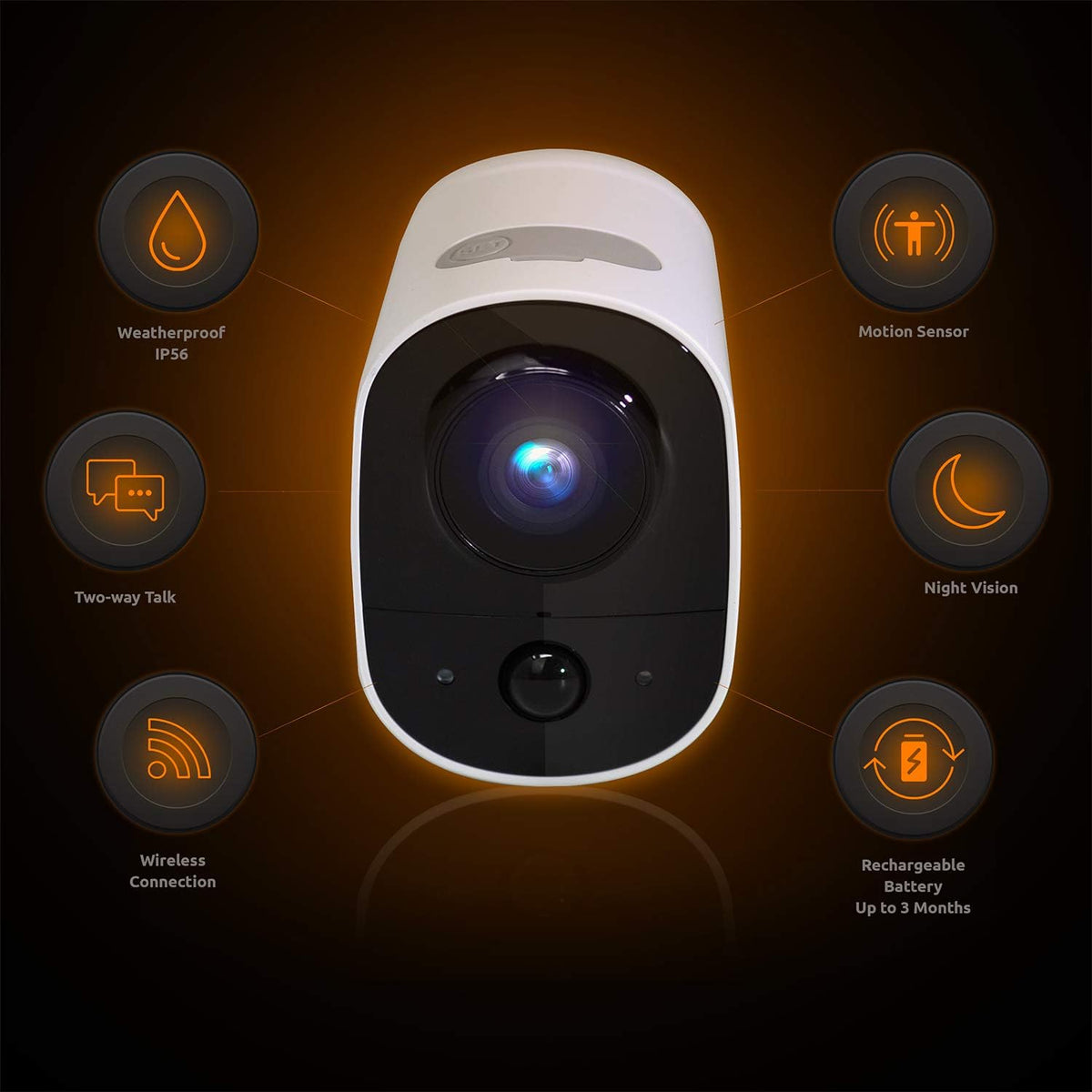 1080P Battery Powered Security Camera, 3 Pack J203611