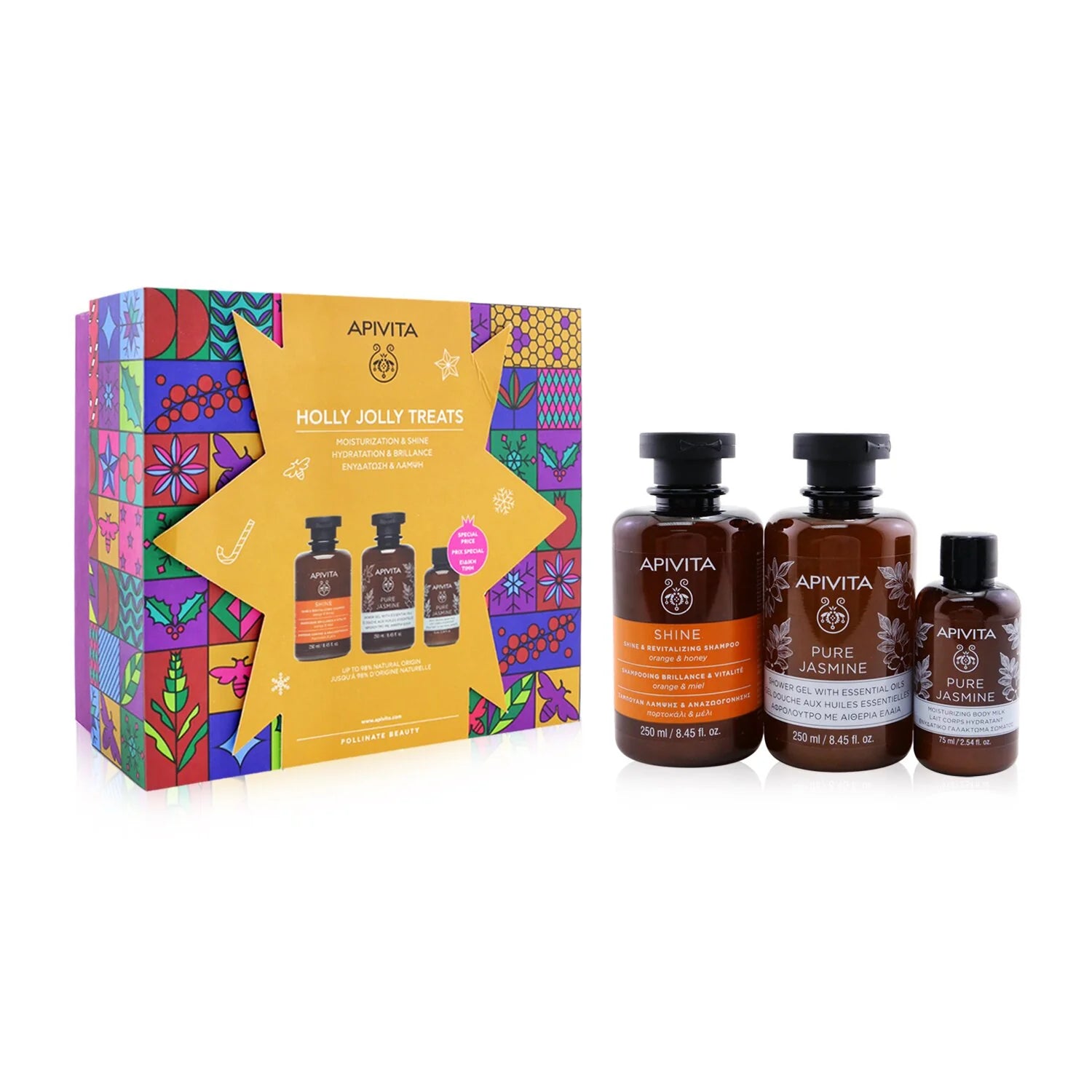 Holly Jolly Treats Set: Shampoo 250ml + Shower Gel 250ml + Body Milk 75ml, 3pcs W899213