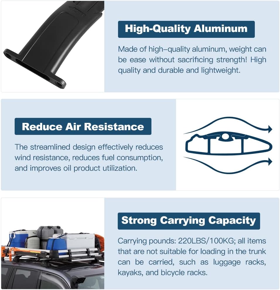 Roof Rack Crossbars Aluminum Rails D1309