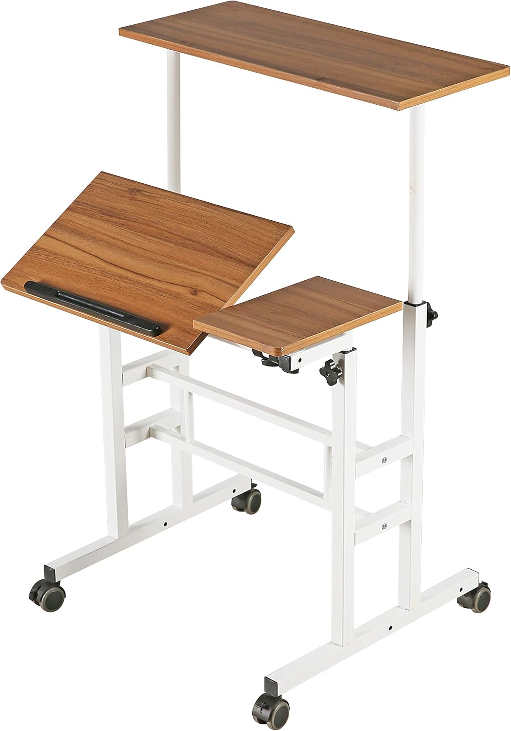 Light Grain Height Adjustable Mobile Standing Desk W131