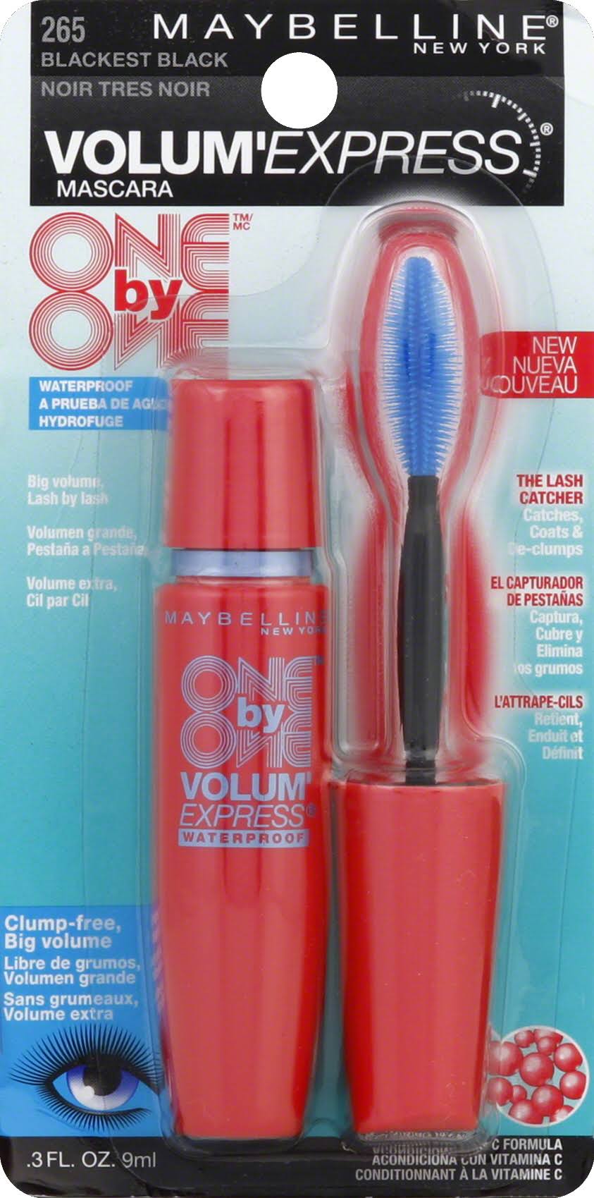 Waterproof Volum& Express Mascara, Blackest Black 265 - 0.3 oz tube Y978133