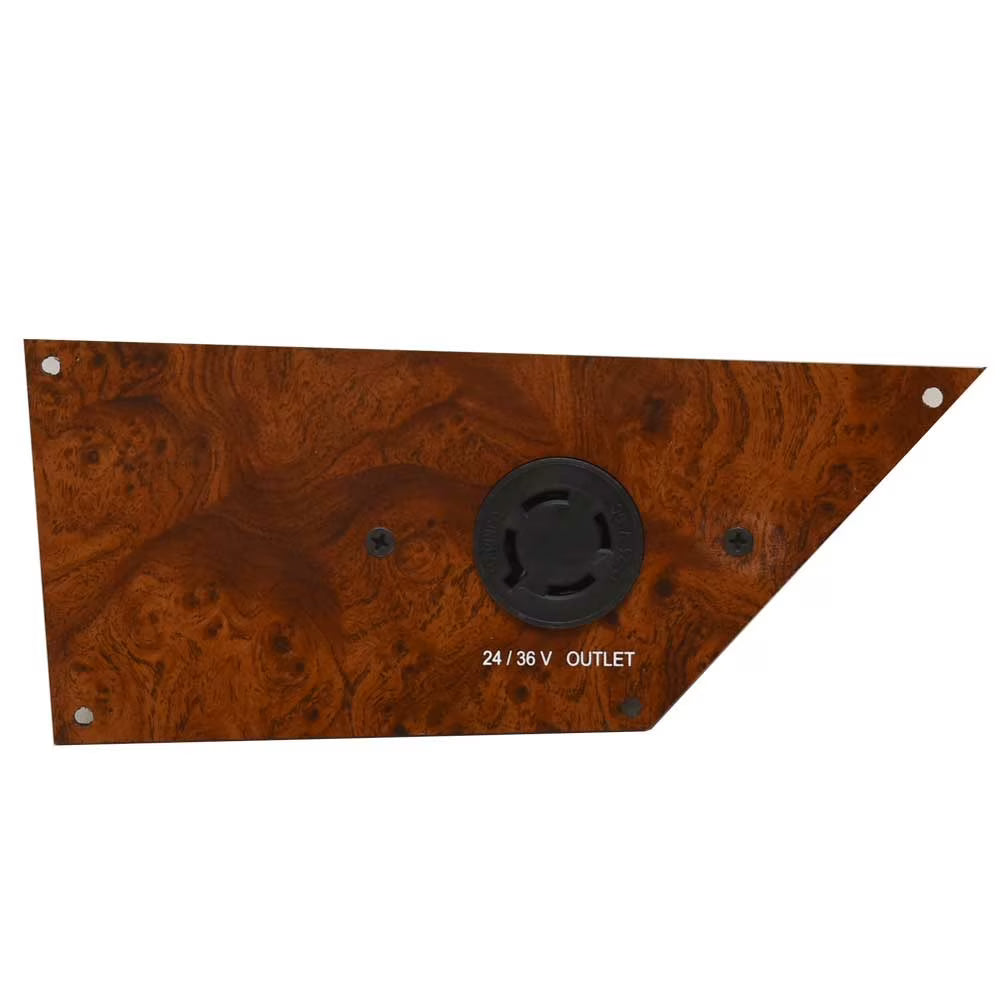 24/36VDC Woodgrain Acrylic Boat Trolling Motor Plug Panel U877