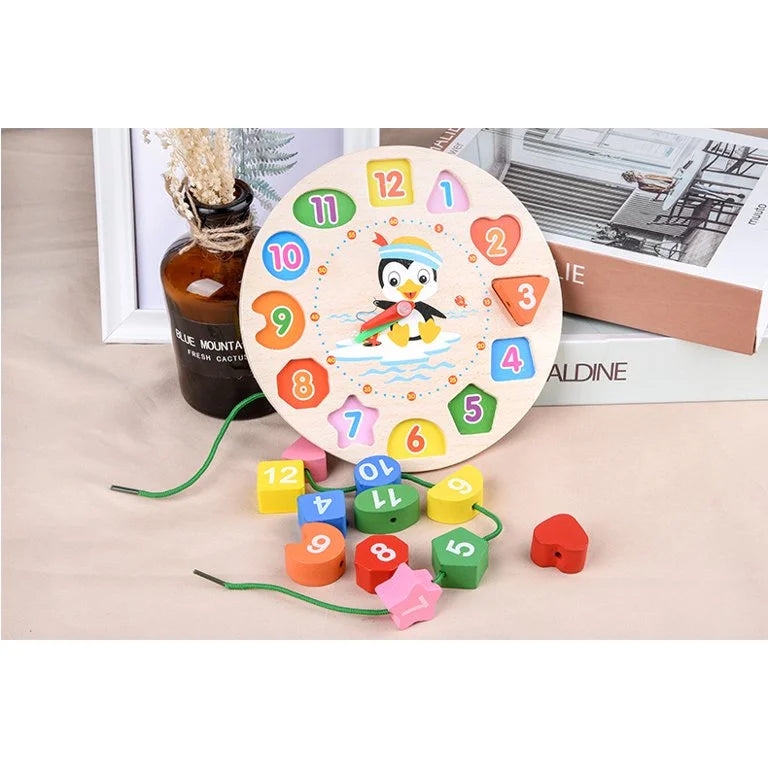Wooden Shape Sorting Clock Toy F230