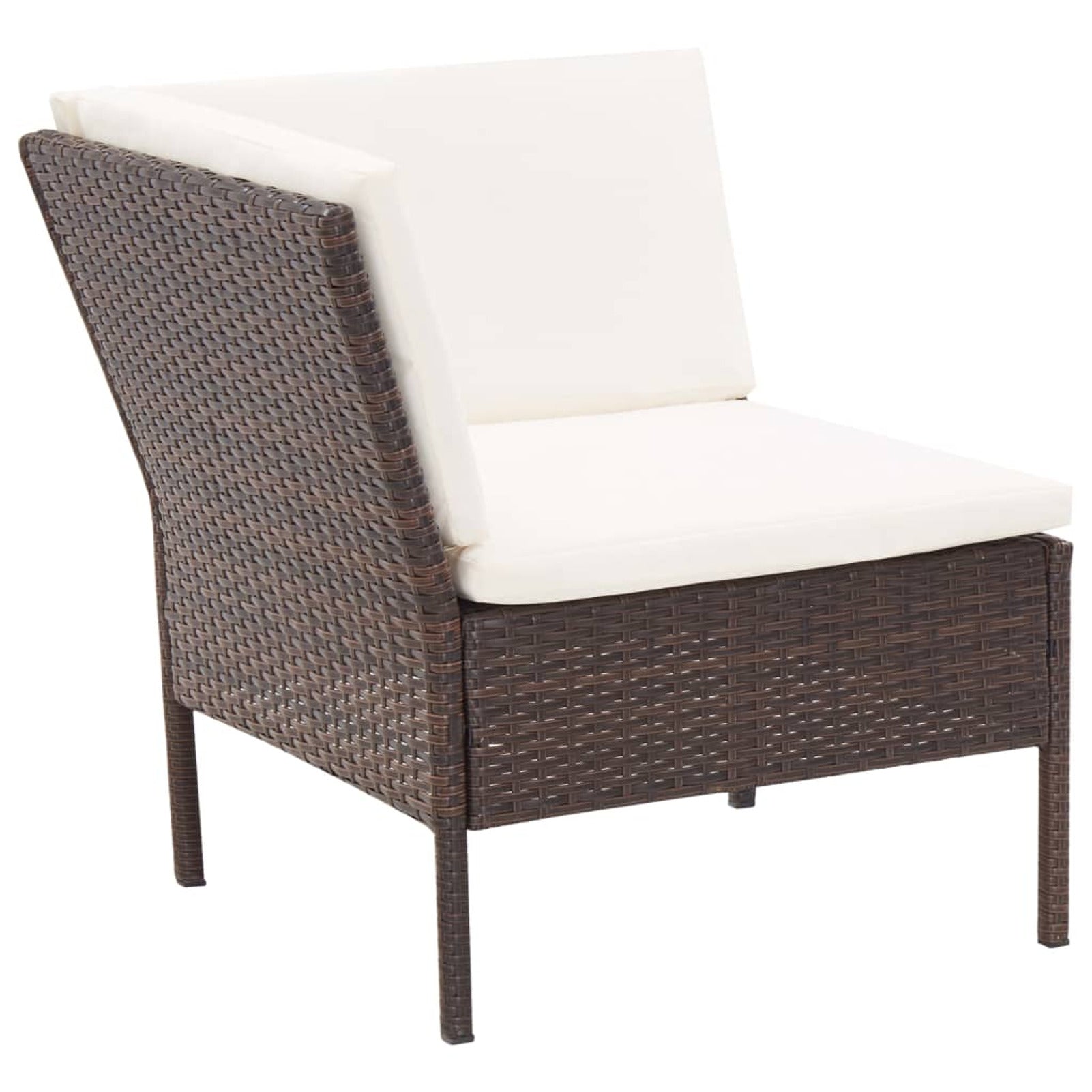 3 Piece Poly Rattan Patio Conversation Sofa Set with Ottoman M877061